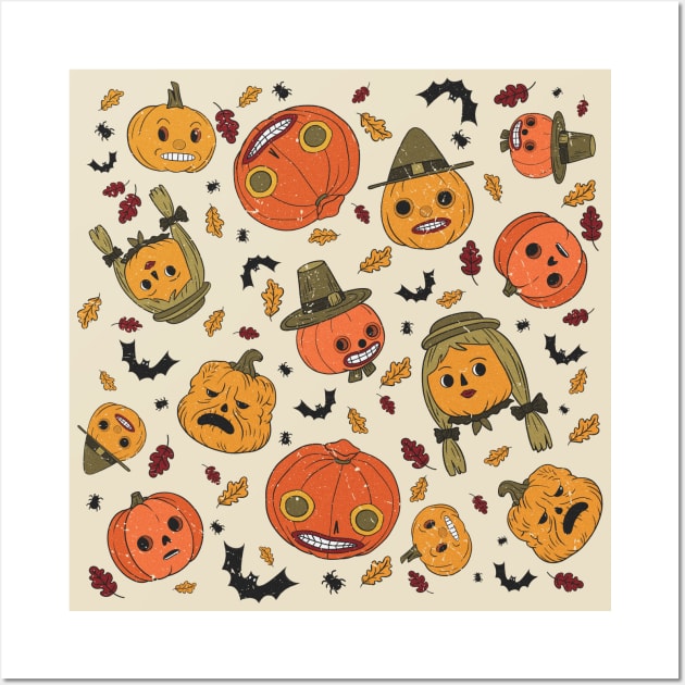 Over the Garden Wall Halloween Pattern Wall Art by RetroPandora